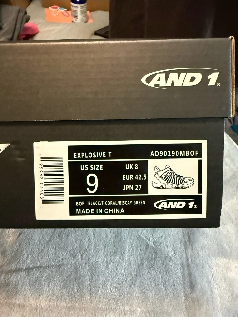 And1 Low-Top Athletic Shoes in Black, Teal & Coral